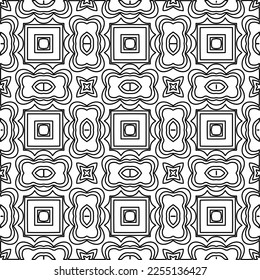 Stylish texture with figures from lines.
Abstract geometric black and white pattern for web page, textures, card, poster, fabric, textile. Monochrome graphic repeating design. 