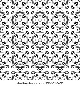 Textura elegante con figuras de líneas.
Resumen de patrones geométricos en blanco y negro para página web, texturas, tarjeta, afiche, tela, textil. Diseño repetitivo gráfico monocromo. 