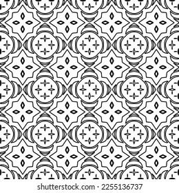 Stylish texture with figures from lines.
Abstract geometric black and white pattern for web page, textures, card, poster, fabric, textile. Monochrome graphic repeating design. 