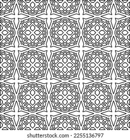 Textura elegante con figuras de líneas.
Resumen de patrones geométricos en blanco y negro para página web, texturas, tarjeta, afiche, tela, textil. Diseño repetitivo gráfico monocromo.