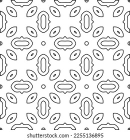 Stylish texture with figures from lines.
Abstract geometric black and white pattern for web page, textures, card, poster, fabric, textile. Monochrome graphic repeating design. 