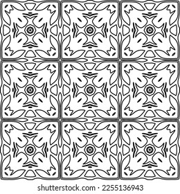 Stylish texture with figures from lines.
Abstract geometric black and white pattern for web page, textures, card, poster, fabric, textile. Monochrome graphic repeating design. 
