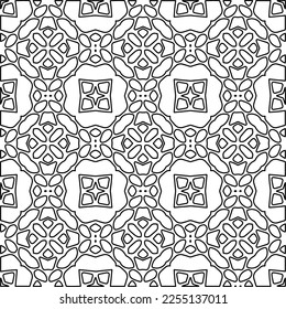Stylish texture with figures from lines.
Abstract geometric black and white pattern for web page, textures, card, poster, fabric, textile. Monochrome graphic repeating design. 