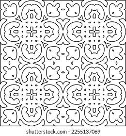 Stylish texture with figures from lines.
Abstract geometric black and white pattern for web page, textures, card, poster, fabric, textile. Monochrome graphic repeating design. 