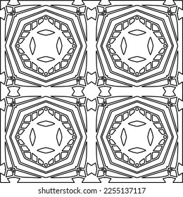 Stylish texture with figures from lines.
Abstract geometric black and white pattern for web page, textures, card, poster, fabric, textile. Monochrome graphic repeating design. 