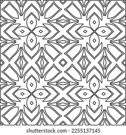 Stylish texture with figures from lines.
Abstract geometric black and white pattern for web page, textures, card, poster, fabric, textile. Monochrome graphic repeating design. 
