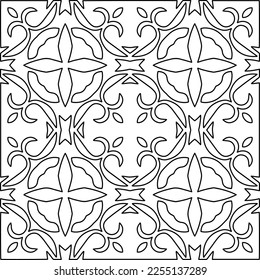 Stylish texture with figures from lines.
Abstract geometric black and white pattern for web page, textures, card, poster, fabric, textile. Monochrome graphic repeating design. 