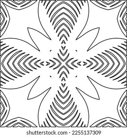 Stylish texture with figures from lines.
Abstract geometric black and white pattern for web page, textures, card, poster, fabric, textile. Monochrome graphic repeating design. 
