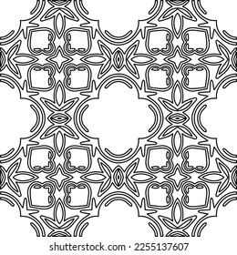 Stylish texture with figures from lines.
Abstract geometric black and white pattern for web page, textures, card, poster, fabric, textile. Monochrome graphic repeating design. 