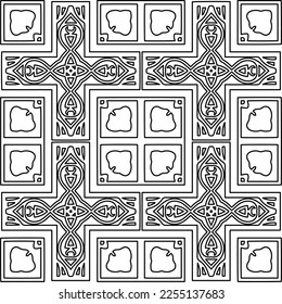 Stylish texture with figures from lines.
Abstract geometric black and white pattern for web page, textures, card, poster, fabric, textile. Monochrome graphic repeating design.
