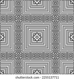 Textura elegante con figuras de líneas.
Resumen de patrones geométricos en blanco y negro para página web, texturas, tarjeta, afiche, tela, textil. Diseño repetitivo gráfico monocromo. 