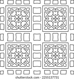 Stylish texture with figures from lines.
Abstract geometric black and white pattern for web page, textures, card, poster, fabric, textile. Monochrome graphic repeating design.