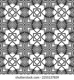 Textura elegante con figuras de líneas.
Resumen de patrones geométricos en blanco y negro para página web, texturas, tarjeta, afiche, tela, textil. Diseño repetitivo gráfico monocromo. 