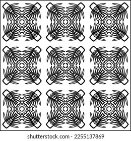 Stylish texture with figures from lines.
Abstract geometric black and white pattern for web page, textures, card, poster, fabric, textile. Monochrome graphic repeating design. 