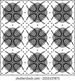 Stylish texture with figures from lines.
Abstract geometric black and white pattern for web page, textures, card, poster, fabric, textile. Monochrome graphic repeating design. 