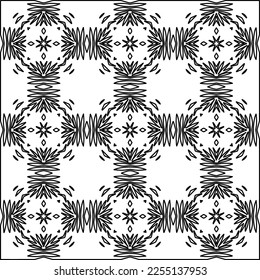 Stylish texture with figures from lines.
Abstract geometric black and white pattern for web page, textures, card, poster, fabric, textile. Monochrome graphic repeating design. 