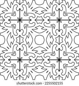 Stylish texture with figures from lines.
Abstract geometric black and white pattern for web page, textures, card, poster, fabric, textile. Monochrome graphic repeating design. 