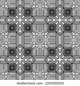Stylish texture with figures from lines.
Abstract geometric black and white pattern for web page, textures, card, poster, fabric, textile. Monochrome graphic repeating design. 
