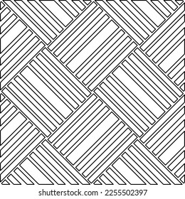 Stylish texture with figures from lines.
Abstract geometric black and white pattern for web page, textures, card, poster, fabric, textile. Monochrome graphic repeating design. 