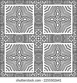 Textura elegante con figuras de líneas.
Resumen de patrones geométricos en blanco y negro para página web, texturas, tarjeta, afiche, tela, textil. Diseño repetitivo gráfico monocromo. 