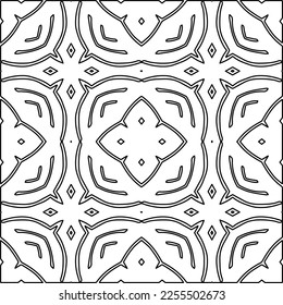 Stylish texture with figures from lines.
Abstract geometric black and white pattern for web page, textures, card, poster, fabric, textile. Monochrome graphic repeating design. 