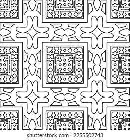 Textura elegante con figuras de líneas.
Resumen de patrones geométricos en blanco y negro para página web, texturas, tarjeta, afiche, tela, textil. Diseño repetitivo gráfico monocromo. 