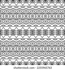 Stylish texture with figures from lines.
Abstract geometric black and white pattern for web page, textures, card, poster, fabric, textile. Monochrome graphic repeating design. 