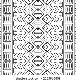 Stylish texture with figures from lines.
Abstract geometric black and white pattern for web page, textures, card, poster, fabric, textile. Monochrome graphic repeating design. 