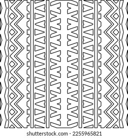 Stylish texture with figures from lines.
Abstract geometric black and white pattern for web page, textures, card, poster, fabric, textile. Monochrome graphic repeating design. 