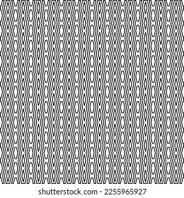 Stylish texture with figures from lines.
Abstract geometric black and white pattern for web page, textures, card, poster, fabric, textile. Monochrome graphic repeating design. 