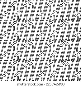 Textura elegante con figuras de líneas.
Resumen de patrones geométricos en blanco y negro para página web, texturas, tarjeta, afiche, tela, textil. Diseño repetitivo gráfico monocromo. 