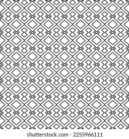 Textura elegante con figuras de líneas.
Resumen de patrones geométricos en blanco y negro para página web, texturas, tarjeta, afiche, tela, textil. Diseño repetitivo gráfico monocromo. 