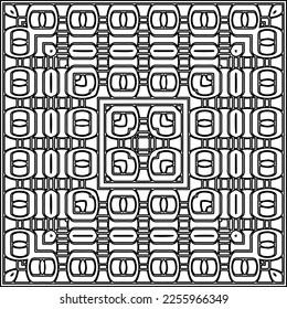 Stylish texture with figures from lines.
Abstract geometric black and white pattern for web page, textures, card, poster, fabric, textile. Monochrome graphic repeating design. 