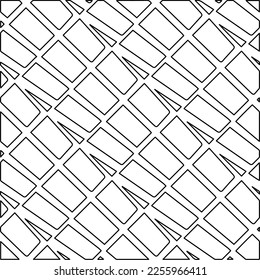 Textura elegante con figuras de líneas.
Resumen de patrones geométricos en blanco y negro para página web, texturas, tarjeta, afiche, tela, textil. Diseño repetitivo gráfico monocromo. 