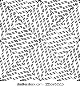 Texture élégante avec des figures de lignes.
Motif abstrait géométrique noir et blanc pour page Web, textures, carte, affiche, tissu. Conception extensible monochrome. 