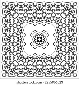 Stylish texture with figures from lines.
Abstract geometric black and white pattern for web page, textures, card, poster, fabric, textile. Monochrome graphic repeating design. 
