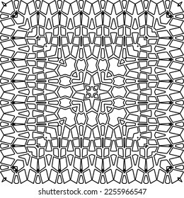 Stylish texture with figures from lines.
Abstract geometric black and white pattern for web page, textures, card, poster, fabric, textile. Monochrome graphic repeating design. 