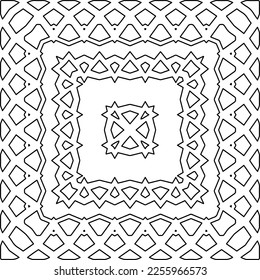 Stylish texture with figures from lines.
Abstract geometric black and white pattern for web page, textures, card, poster, fabric, textile. Monochrome graphic repeating design. 
