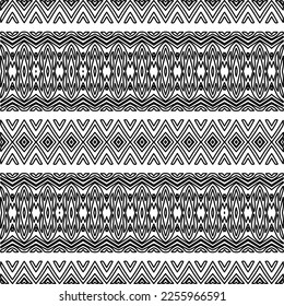 Stylish texture with figures from lines.
Abstract geometric black and white pattern for web page, textures, card, poster, fabric, textile. Monochrome graphic repeating design. 