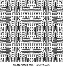Stylish texture with figures from lines.
Abstract geometric black and white pattern for web page, textures, card, poster, fabric, textile. Monochrome graphic repeating design. 