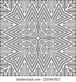 Textura elegante con figuras de líneas.
Resumen de patrones geométricos en blanco y negro para página web, texturas, tarjeta, afiche, tela, textil. Diseño repetitivo gráfico monocromo. 