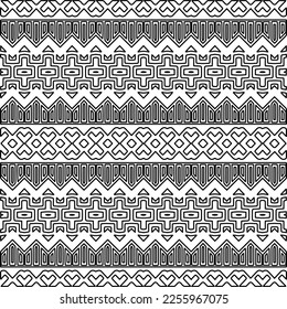 Stylish texture with figures from lines.
Abstract geometric black and white pattern for web page, textures, card, poster, fabric, textile. Monochrome graphic repeating design. 