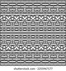 Stylish texture with figures from lines.
Abstract geometric black and white pattern for web page, textures, card, poster, fabric, textile. Monochrome graphic repeating design. 