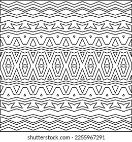 Stylish texture with figures from lines.
Abstract geometric black and white pattern for web page, textures, card, poster, fabric, textile. Monochrome graphic repeating design. 