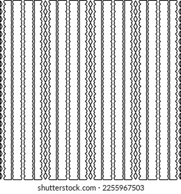 Textura elegante con figuras de líneas.
Resumen de patrones geométricos en blanco y negro para página web, texturas, tarjeta, afiche, tela, textil. Diseño repetitivo gráfico monocromo. 