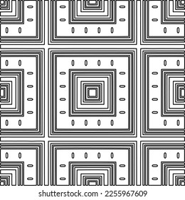 Stylish texture with figures from lines.
Abstract geometric black and white pattern for web page, textures, card, poster, fabric, textile. Monochrome graphic repeating design. 