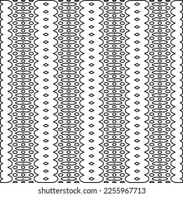 Stylish texture with figures from lines.
Abstract geometric black and white pattern for web page, textures, card, poster, fabric, textile. Monochrome graphic repeating design. 