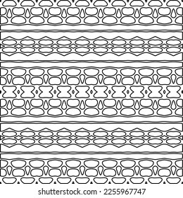 Textura elegante con figuras de líneas.
Resumen de patrones geométricos en blanco y negro para página web, texturas, tarjeta, afiche, tela, textil. Diseño repetitivo gráfico monocromo. 