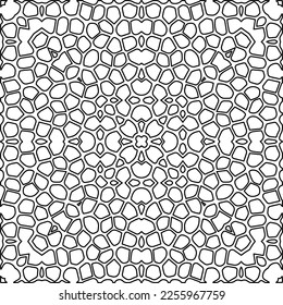 Textura elegante con figuras de líneas.
Resumen de patrones geométricos en blanco y negro para página web, texturas, tarjeta, afiche, tela, textil. Diseño repetitivo gráfico monocromo. 