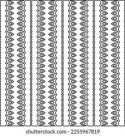 Stylish texture with figures from lines.
Abstract geometric black and white pattern for web page, textures, card, poster, fabric, textile. Monochrome graphic repeating design. 